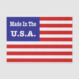 Made In The USA Red White And Blue American Flag Tissue Paper