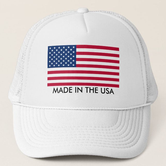 Made in the USA with Flag Trucker Hat (Front)
