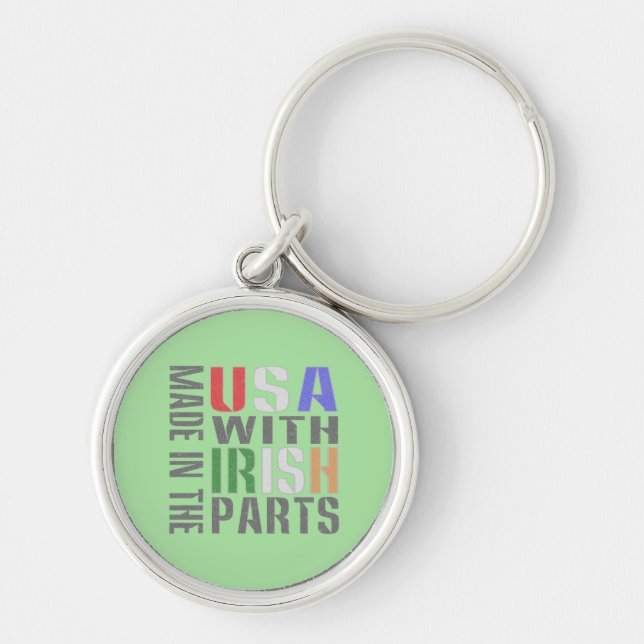 Made in the USA with Irish Parts Key Ring (Front)