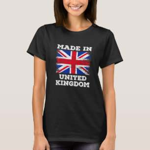 Made In Uk With British Flag  Graphic Cool Designs T-Shirt