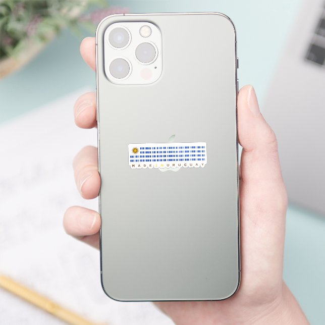 Made in Uruguay Barcode Flag Sticker (Phone)
