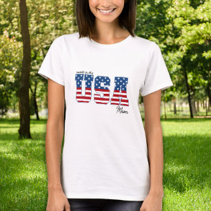 Made in USA American Flag Patriotic 4th Of July T-Shirt