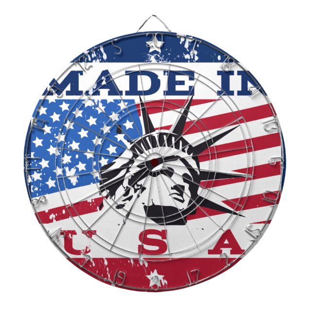 Made In USA Badge Dartboard (Front)