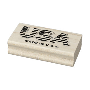Made In USA Flag Rubber Stamp