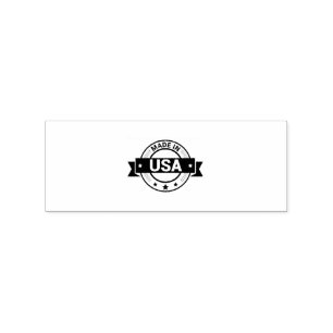 MADE IN USA Packaging Label Jet Black Ink Printed  Rubber Stamp