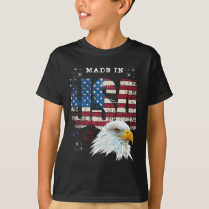 Made In Usa Patriotic American Flag Bald Eagle Ame T-Shirt