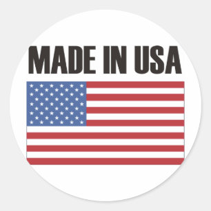 Made in USA Products & Designs! Classic Round Sticker