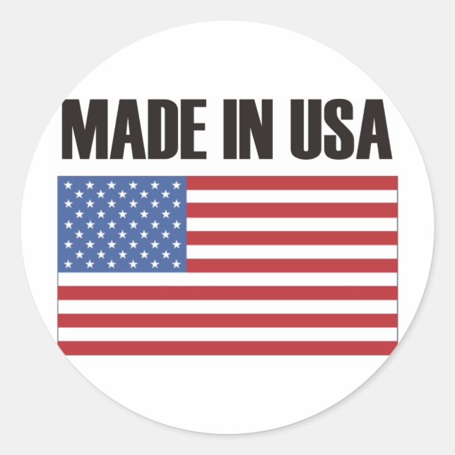 Made in USA Products & Designs! Classic Round Sticker (Front)