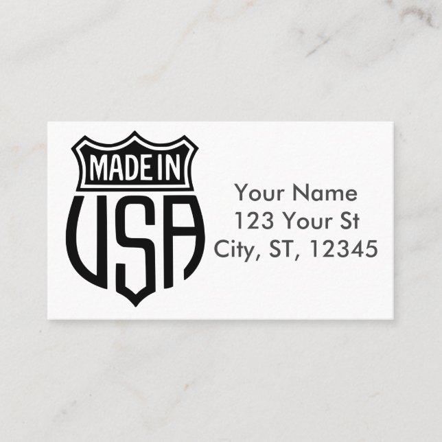 Made in USA Sign Thunder_Cove Business Card (Front)