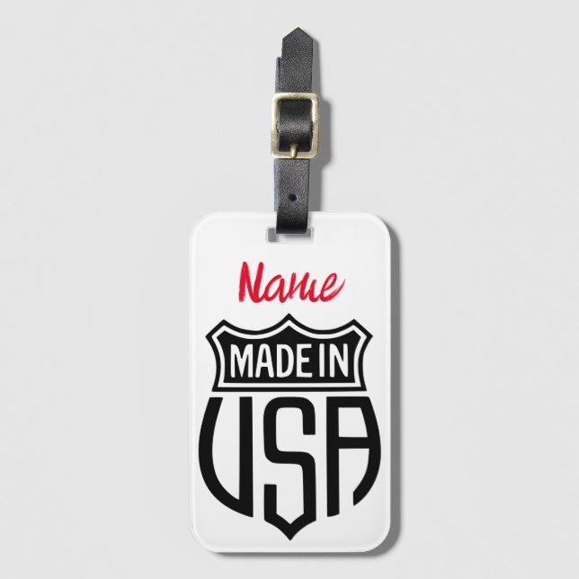 Made in USA Sign Thunder_Cove Luggage Tag (Front Vertical)