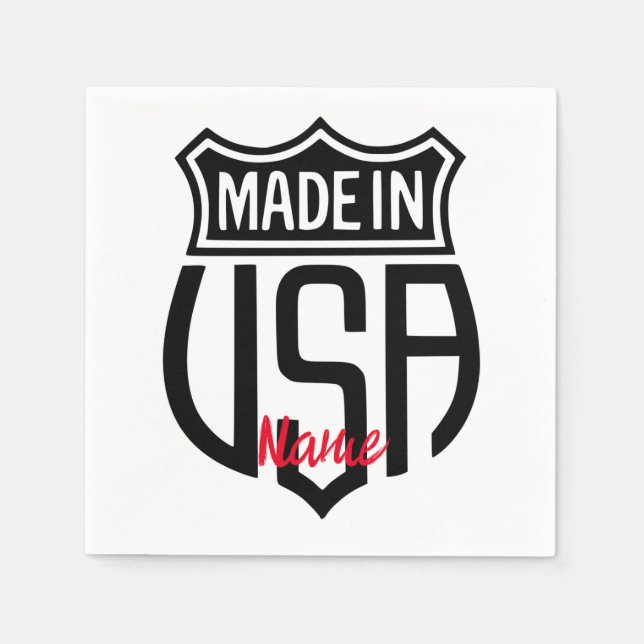Made in USA Sign Thunder_Cove Napkin (Front)