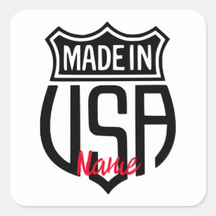 Made in USA Sign Thunder_Cove Square Sticker