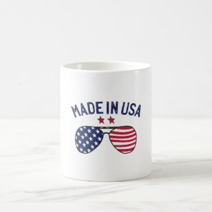 Made in USA United States US Flag Sunglasses Coffee Mug