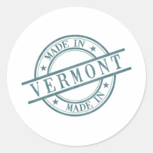 Made in Vermont Green Round Rubber Stamp Logo