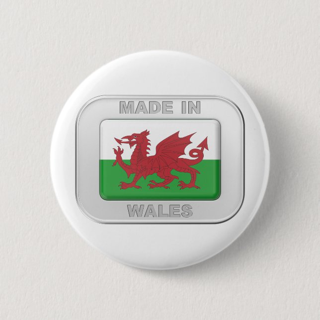 Made in Wales 6 Cm Round Badge (Front)
