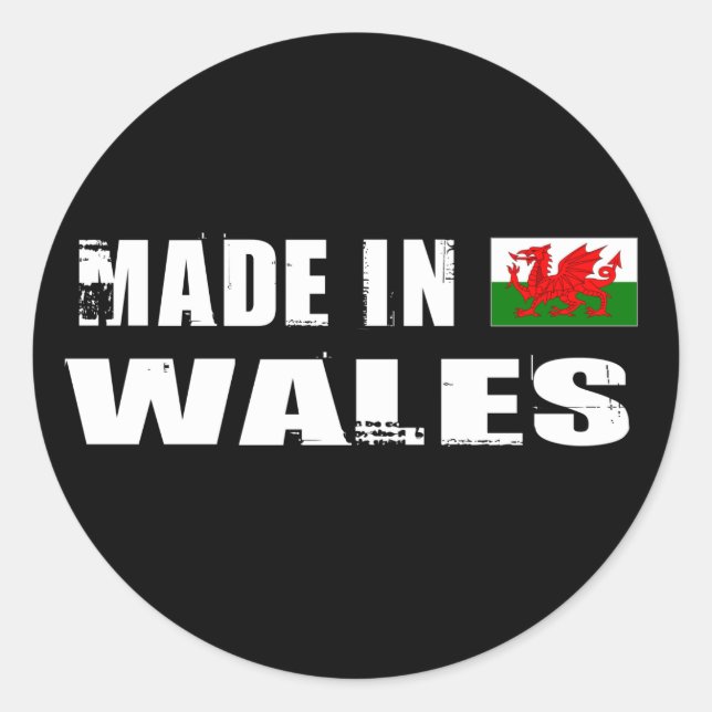 Made in Wales Classic Round Sticker (Front)