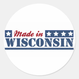 Made In Wisconsin Classic Round Sticker