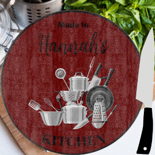 Made In [Your Name] Kitchen Pots & Pans Any Colour Cutting Board