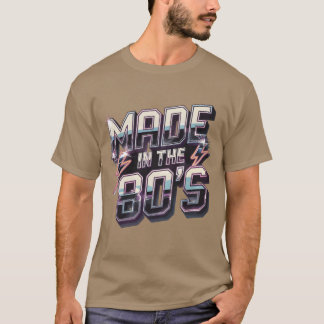 Made Inhe 80s Retro Vibes Neon Lightning friends T-Shirt