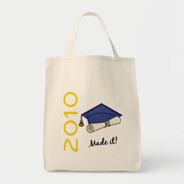 Made It Graduation Cap and Diploma Tote Bag (Front)