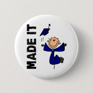 MADE IT Stick Figure Graduation 6 Cm Round Badge