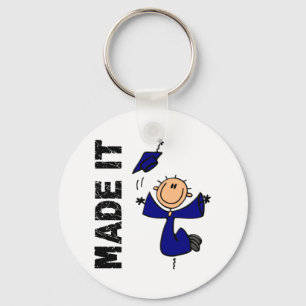 MADE IT Stick Figure Graduation Key Ring
