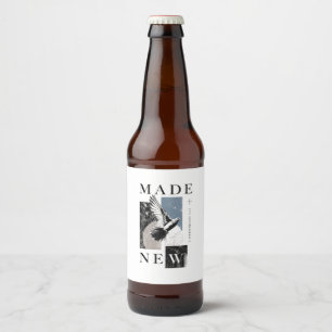 Made New 2 Corinthians 5:17 Brutalist Dove Baptism Beer Bottle Label