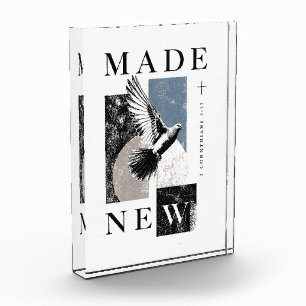 Made New 2 Corinthians 5:17 Brutalist Dove Baptism Photo Block