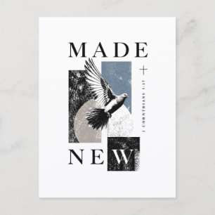 Made New 2 Corinthians 5:17 Brutalist Dove Baptism Postcard