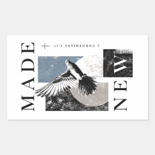 Made New 2 Corinthians 5:17 Brutalist Dove Baptism Rectangular Sticker