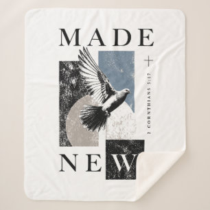 Made New 2 Corinthians 5:17 Brutalist Dove Baptism Sherpa Blanket