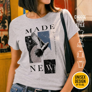 Made New 2 Corinthians 5:17 Brutalist Dove Baptism T-Shirt