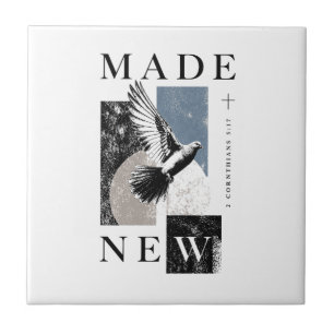 Made New 2 Corinthians 5:17 Brutalist Dove Baptism Tile