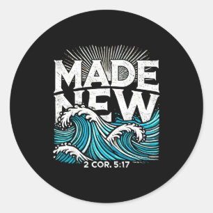 Made New Baptized Baptism  Classic Round Sticker