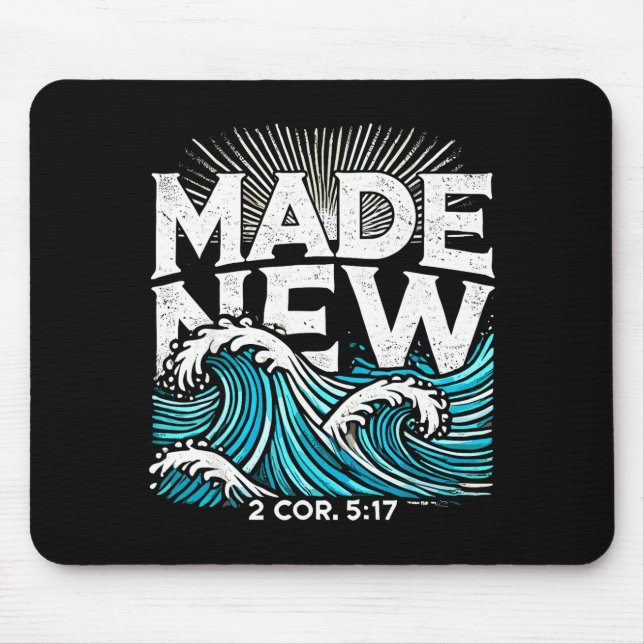 Made New Baptized Baptism  Mouse Mat (Front)