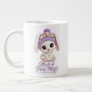 Made Of Pure Magic Cute Baby Bunny Pink Bodysuit Large Coffee Mug
