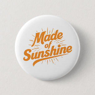 Made Of Sunshine Cute Summer Typography 6 Cm Round Badge
