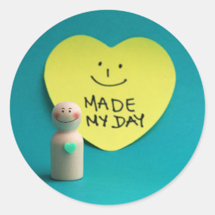 Made on day classic round sticker