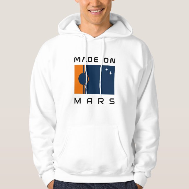 Made On Mars Hoodie with Martian Flag (Front)