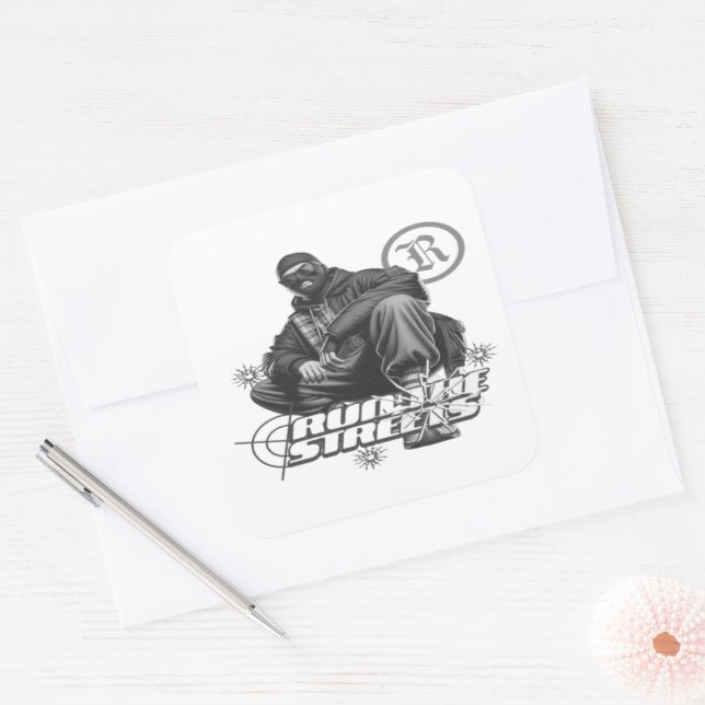 made street square sticker (Envelope)