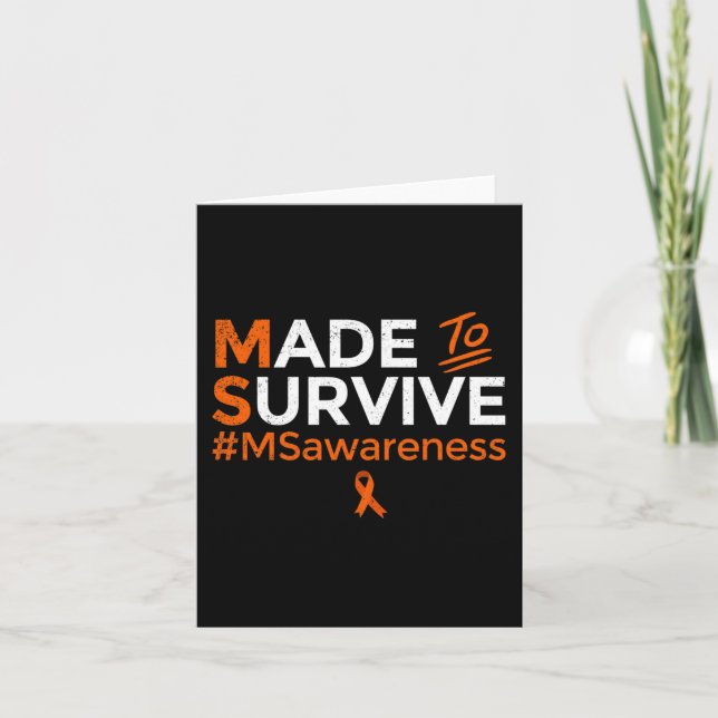 Made To Survive Multiple Sclerosis Ms Awareness Gi Card (Front)