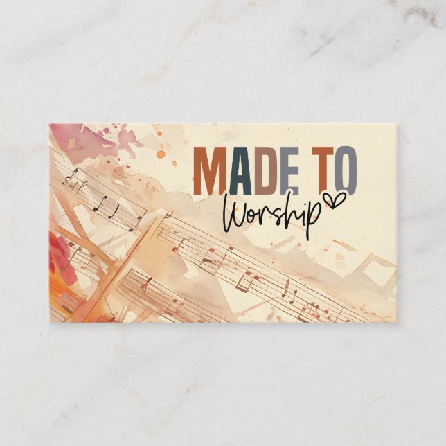 Made to Worship Inspirational Christian Quote Business Card (Front)