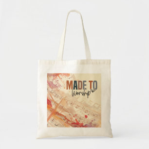 Made to Worship Inspirational Christian Quote Tote Bag