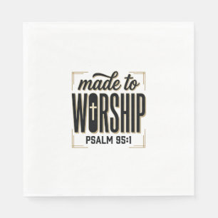 Made to Worship Psalm 95_1 Christian Vintage Desig Napkin