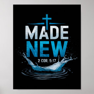 Made Water Baptism Bible Verse Christian Baptized Poster