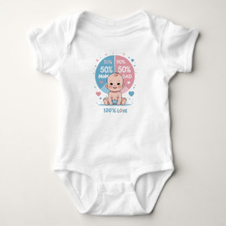 Made with 50% Mum, 50% Dad, 100% Love Baby Bodysuit