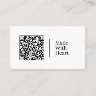 Made With Heart Customisable QR code And Logo Business Card
