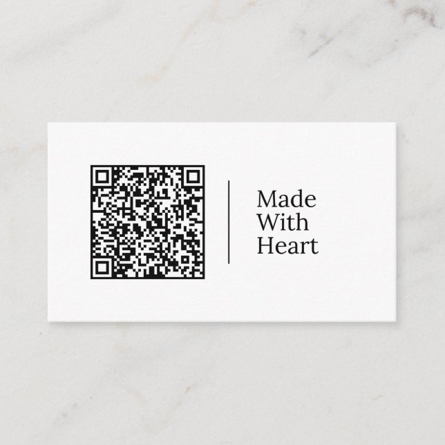Made With Heart | Customisable QR code And Logo Business Card (Front)