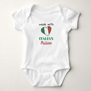 *~* MADE WITH ITALIAN PASSION Heart Flag White Baby Bodysuit