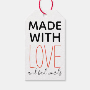 Made with Love and Bad Words Handmade Funny Gift Tags